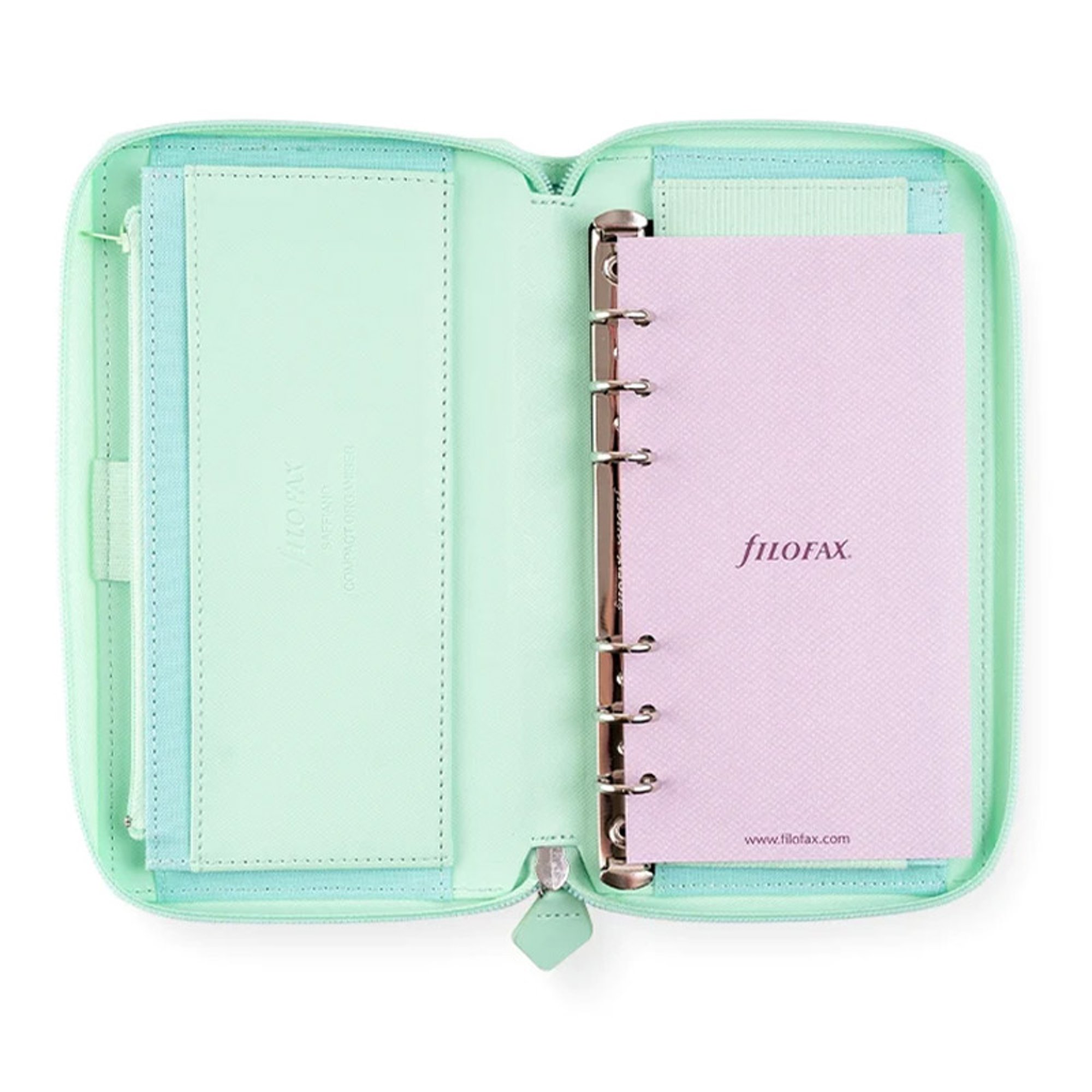 Filofax Органайзер Saffiano Personal Compact, с цип, мента