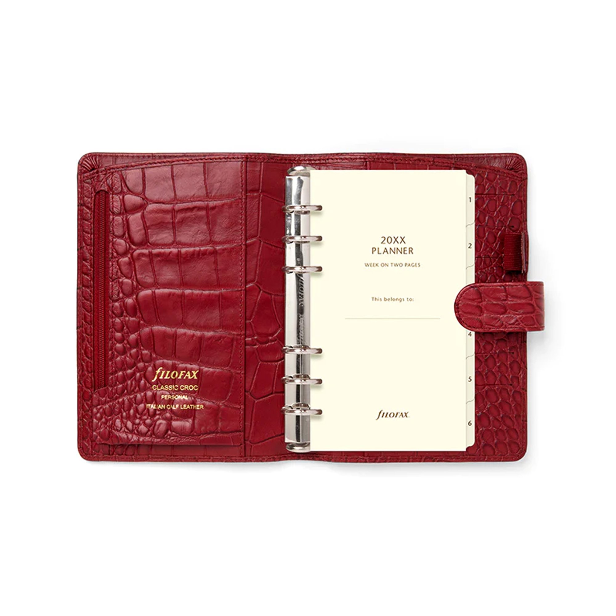 Filofax Органайзер Classic Croc Personal, череша