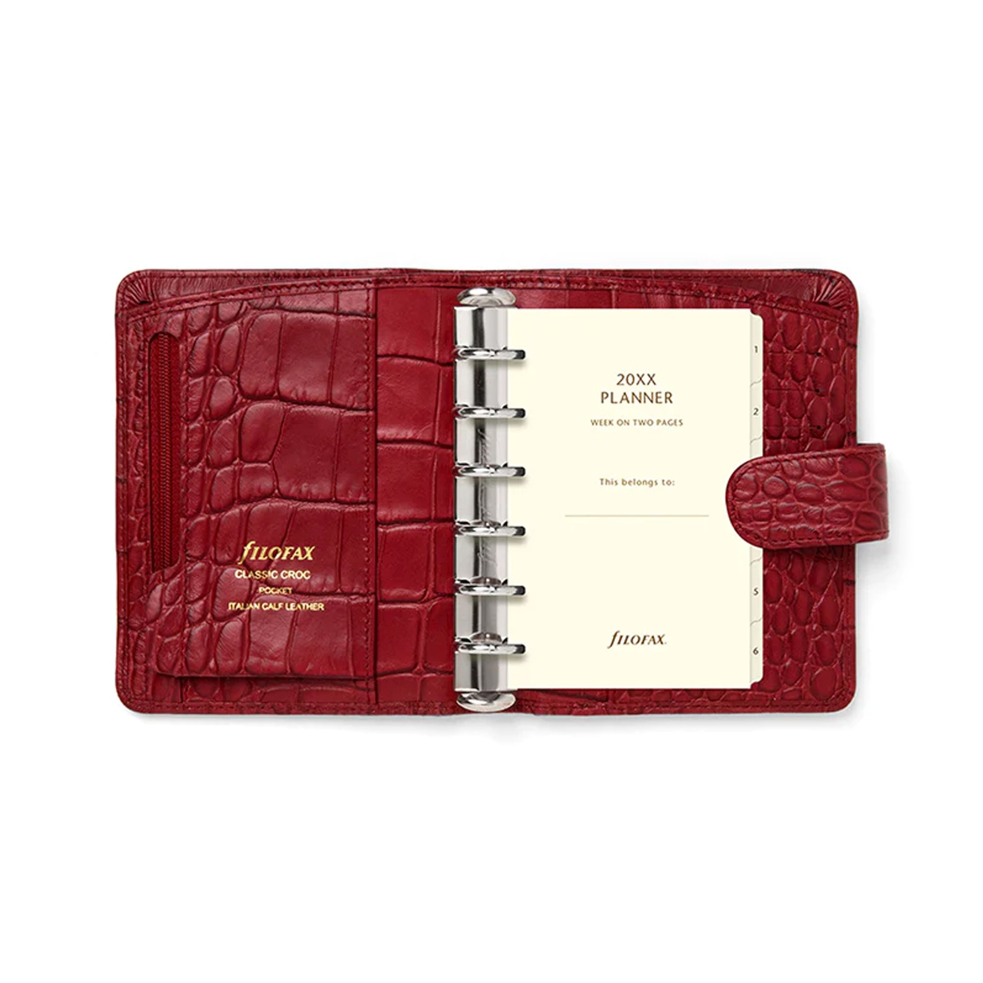 Filofax Органайзер Classic Croc Pocket, череша