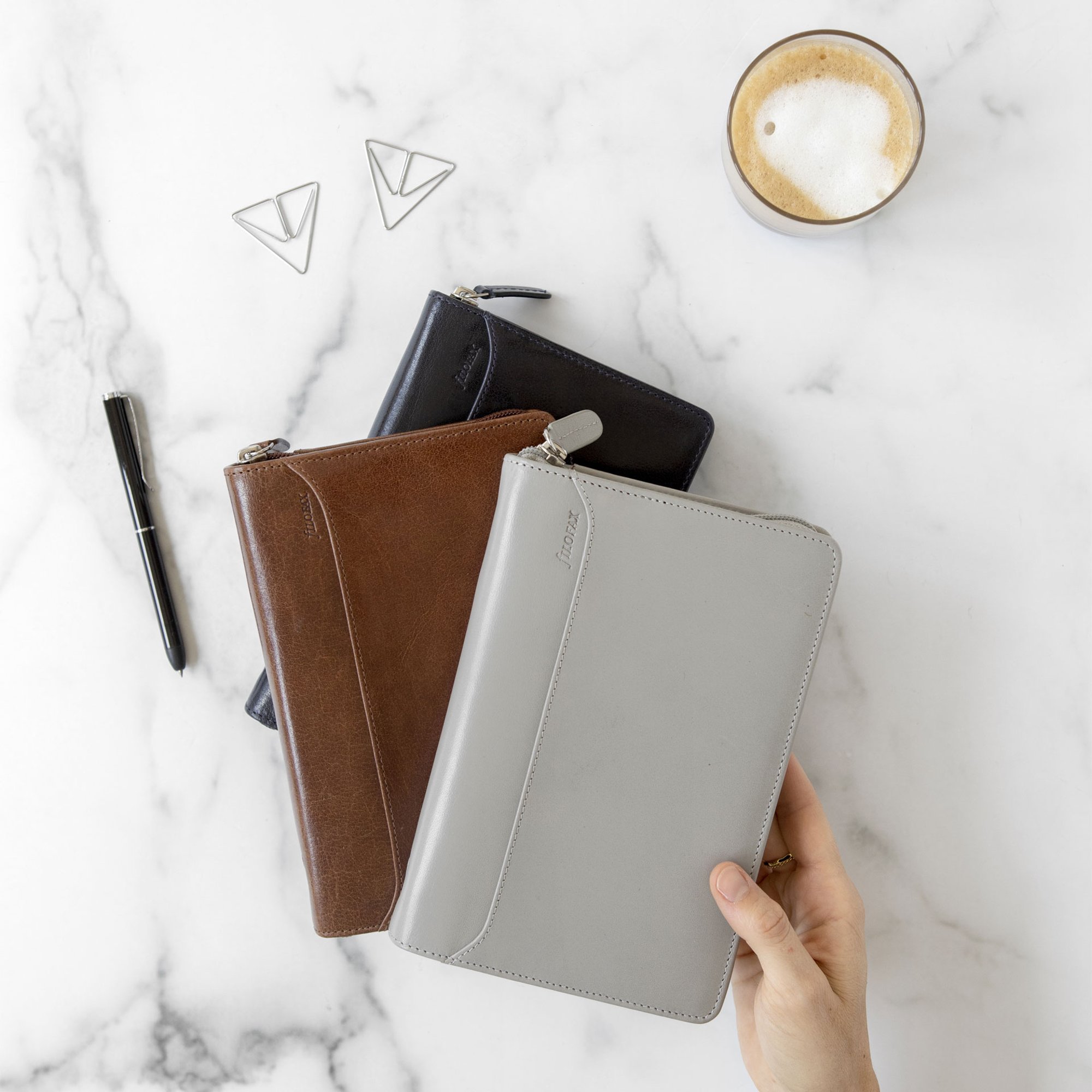 Filofax Органайзер Lockwood Personal, с цип, светлосив