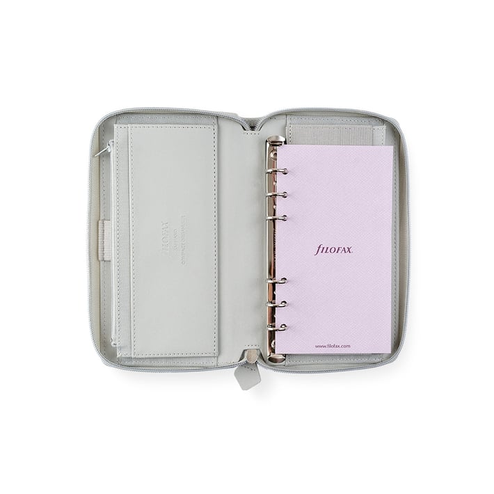 Filofax Органайзер Saffiano Personal, с цип, светлосив