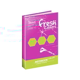 Тетрадка Fresh, A4, широки редове, офсетова хартия, твърда корица, 150 листа