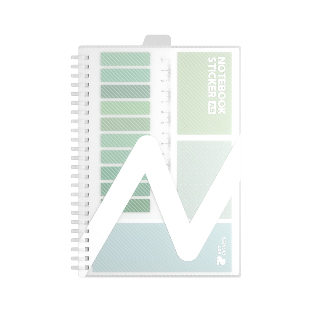 Art Pioneer Пад, A5, широки редове, със спирала, 80 листа, зелен