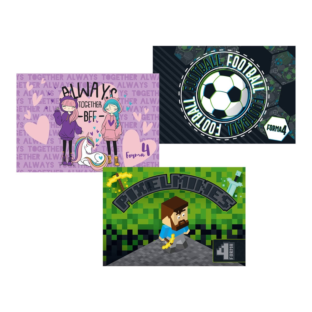 Скицник Sazio, N4, 10 листа, асорти, 1 брой