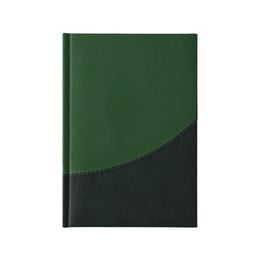 Календар-бележник Престиж, с дати, А5, зелен/тъмнозелен