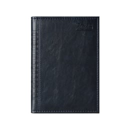 Календар-бележник Мадера, с дати, A5, кожена подвързия, син
