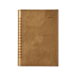 Календар-бележник Мадера, с дати, A5, кожена подвързия, цвят злато