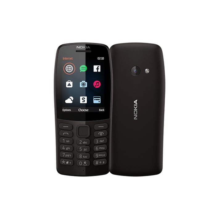 Nokia Мобилен телефон 210, Dual SIM, 16 MP камера, 2.4'', черен