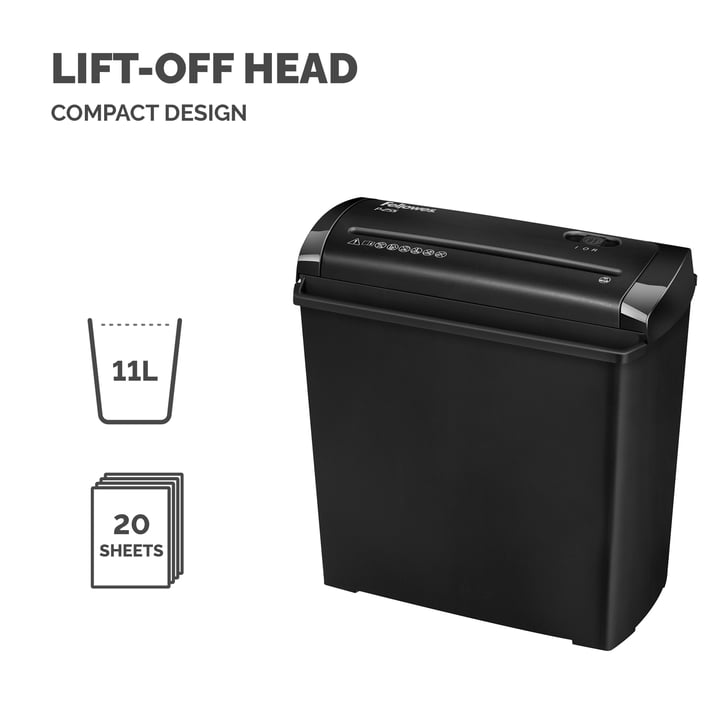 Fellowes Шредер за унищожаване на документи Powershred P-25S, Strip-Cut, 11 L