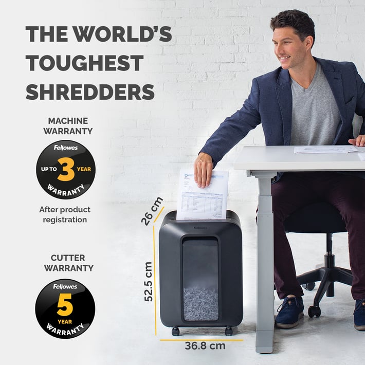 Fellowes Шредер за унищожаване на документи Powershred LX201, Microcut, 22 L, черен