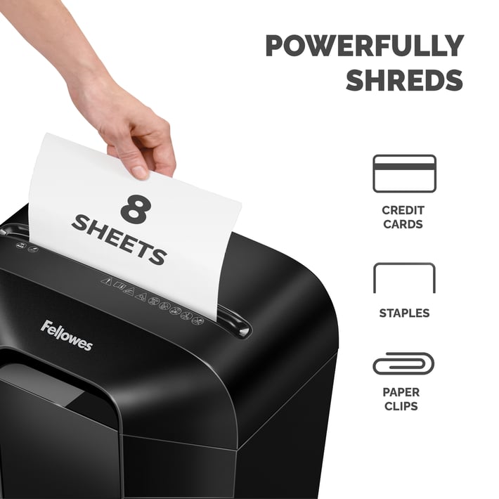 Fellowes Шредер за унищожаване на документи Powershred LX45, Cross-Cut, черен