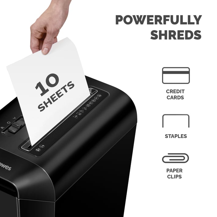 Fellowes Шредер за унищожаване на документи Powershred LX65, P-4, Cross-Cut, черен