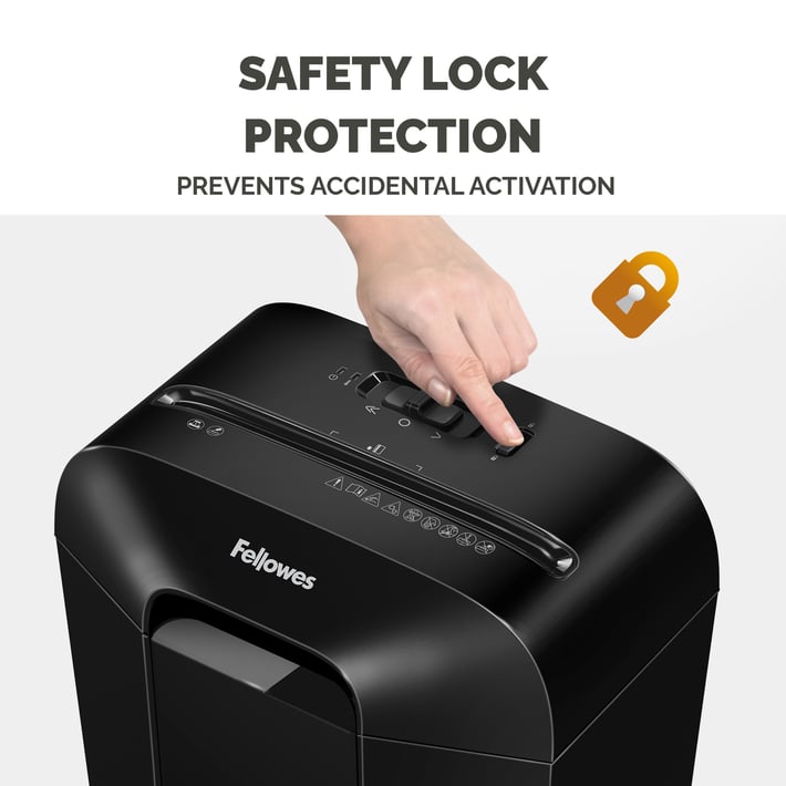 Fellowes Шредер за унищожаване на документи Powershred LX25M, P-4, Mini-Cut, 11.5 L, черен