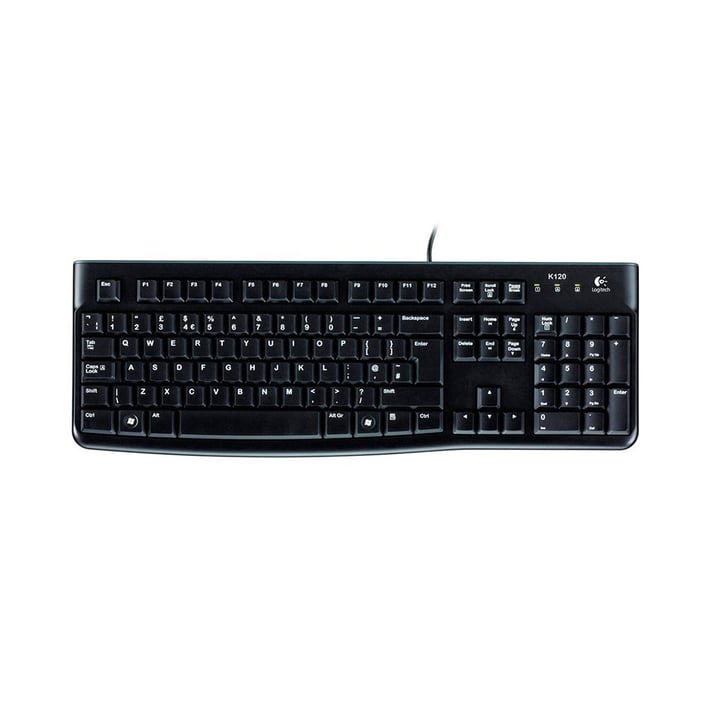 Logitech Клавиатура K120, USB, черна