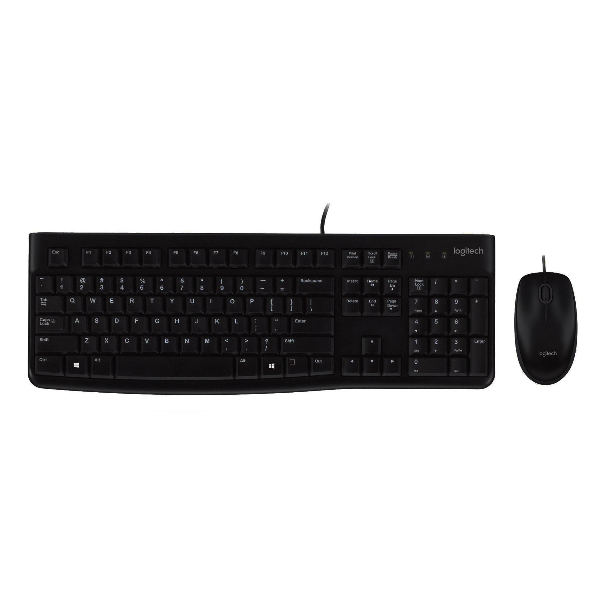 Logitech Клавиатура и мишка MK120, с кабел, черни