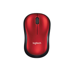 Logitech Мишка M185, безжична, 3 бутона, червена