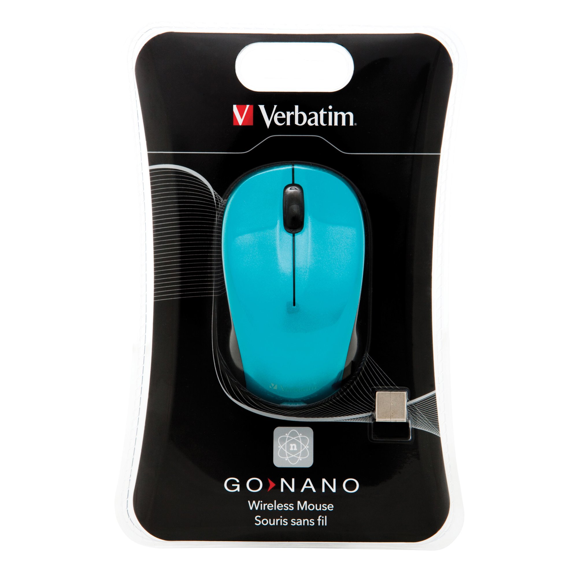 Verbatim Мишка Go Nano, безжична, оптична, USB, 1600 dpi, синя