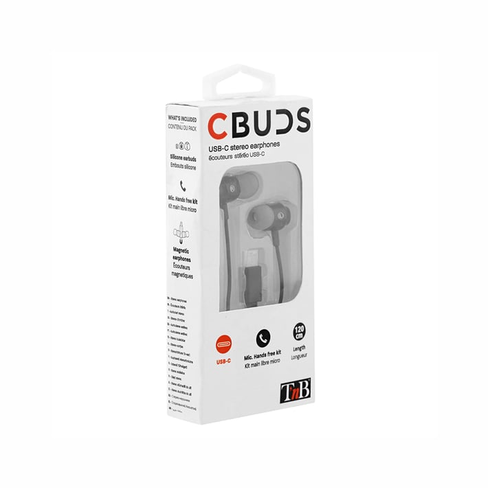 TNB Слушалки C-Buds, с тапи, USB Type C, черни