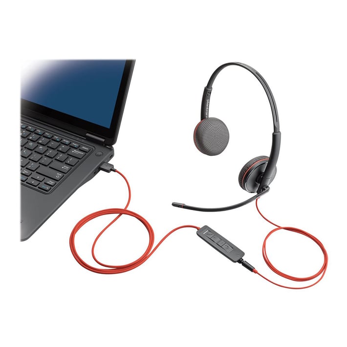 Poly Слушалки Blackwire C3225, жични, с микрофон, USB Type C