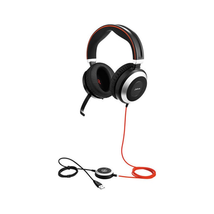 Jabra Слушалки Evolve 80 UC, стерео, USB Type-C, черни