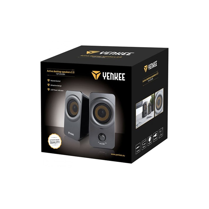 Yenkee Тонколони 2020, LED power, USB 2.0, сиви