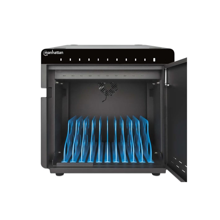 Manhattan Шкаф за зареждане на смартфони, таблети и USB устройства, 180W, до 10 броя