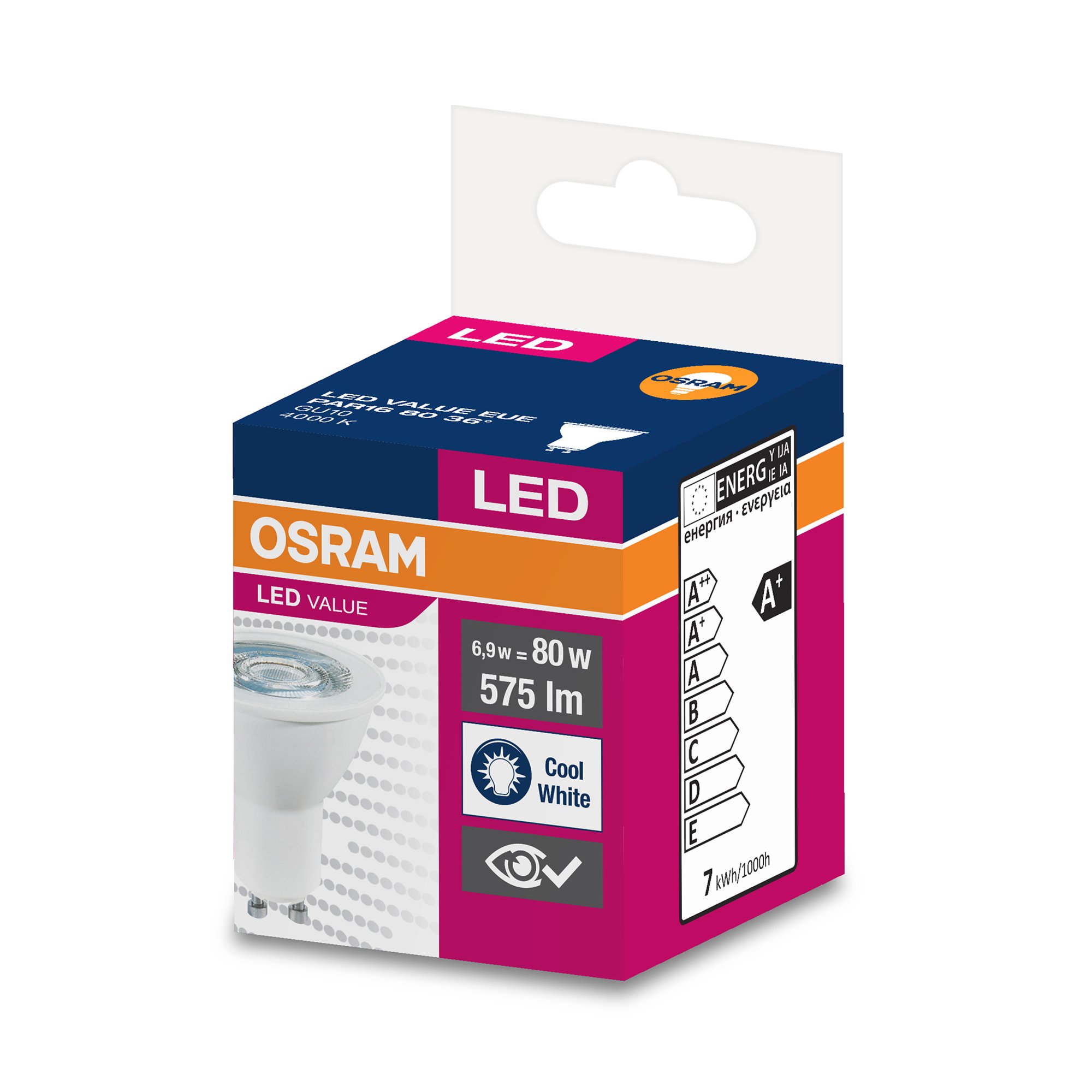 Osram Kрушка LED, GU10, 6.9W, 230V, 575 lm, 4000K