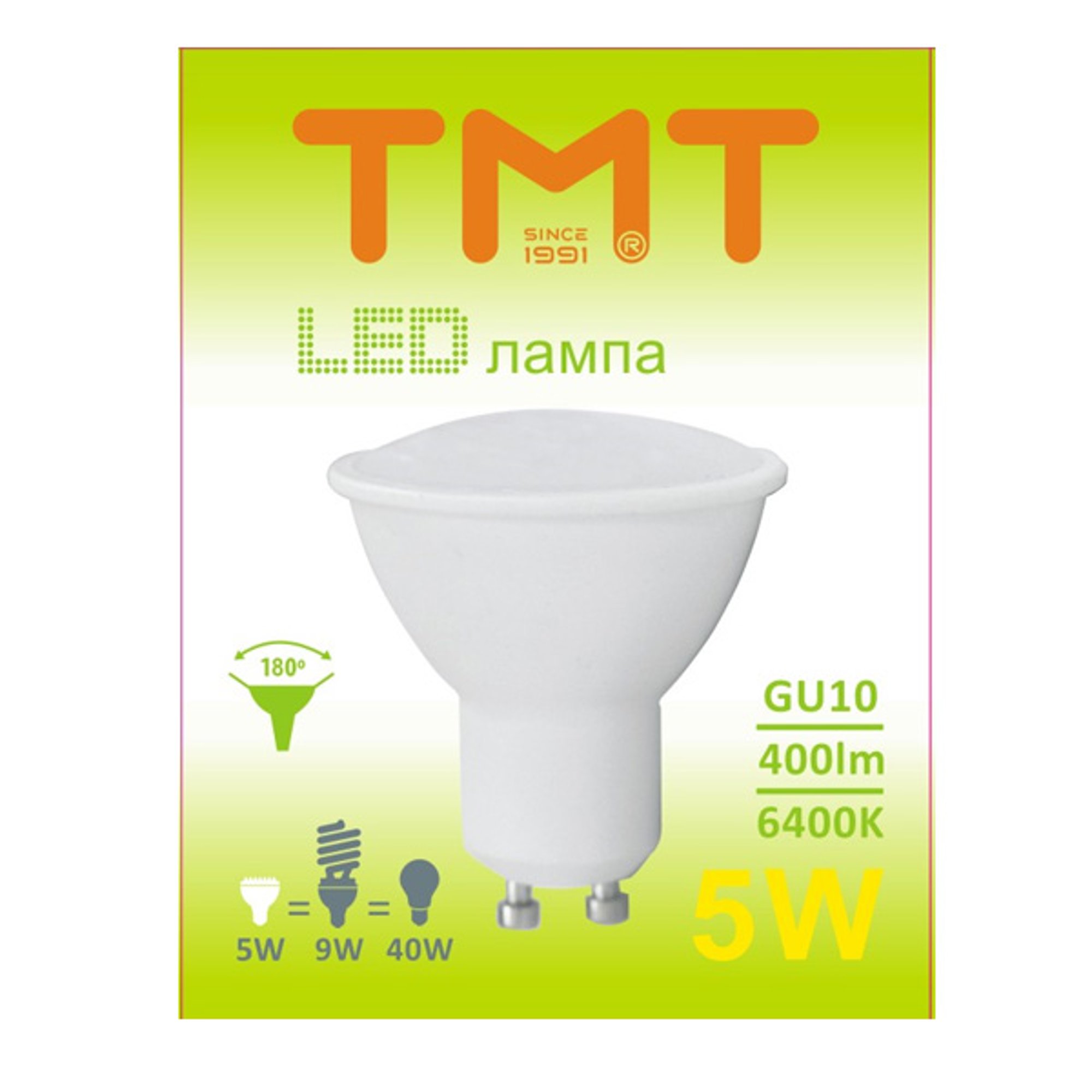 Tmt Крушка LED, GU10, 5W, 230V, 400 lm, 6400k