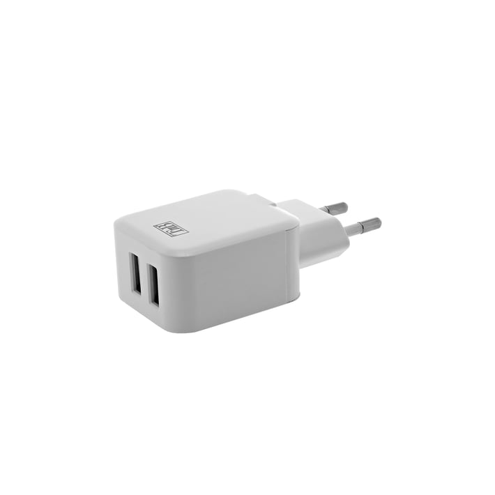 TNB Зарядно устройство, 2 USB, 2.4 A, 12 W, бяло