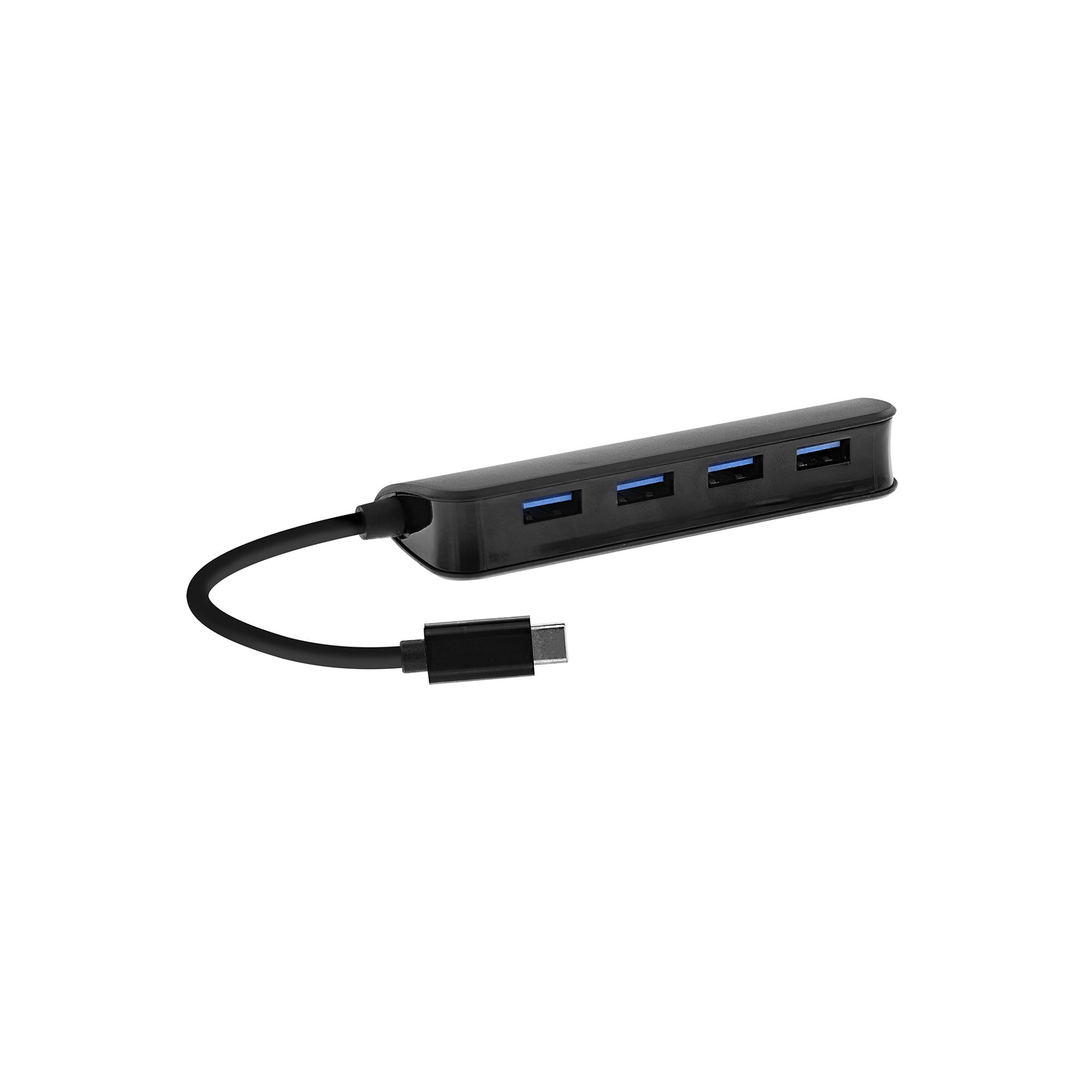 TNB USB хъб, 4 порта, USB Type-C към USB Type-A, черен