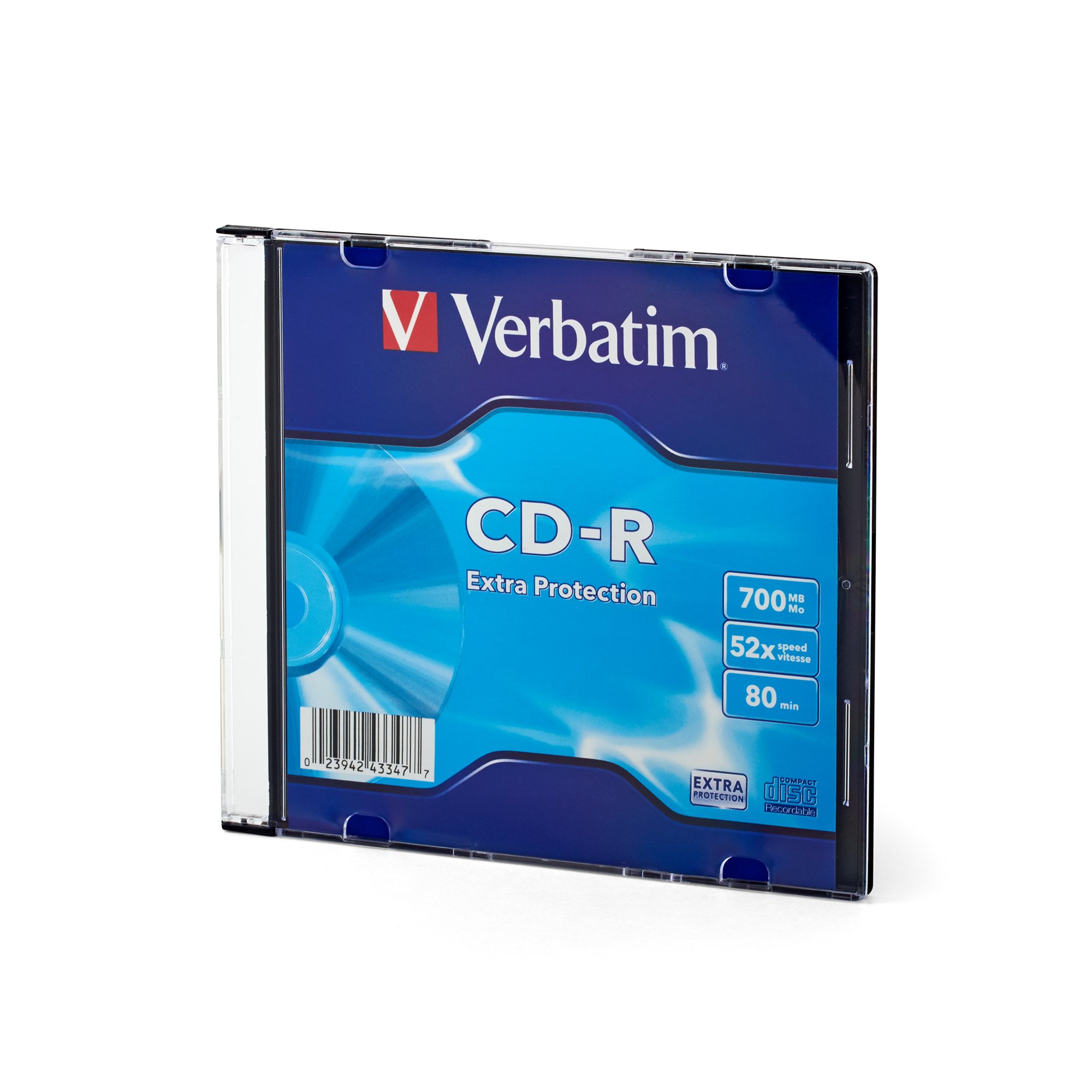 Verbatim CD-R, 700 MB, 52x, със защитно покритие, в тънка кутия