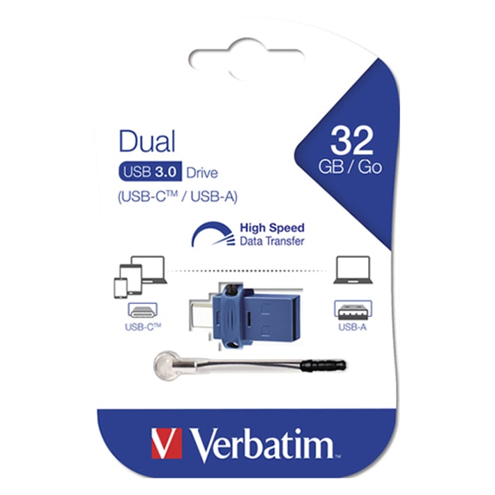 Verbatim USB флаш памет Store 'n' Go Dual Drive, USB 3.2, Type A/Type C, 32GB