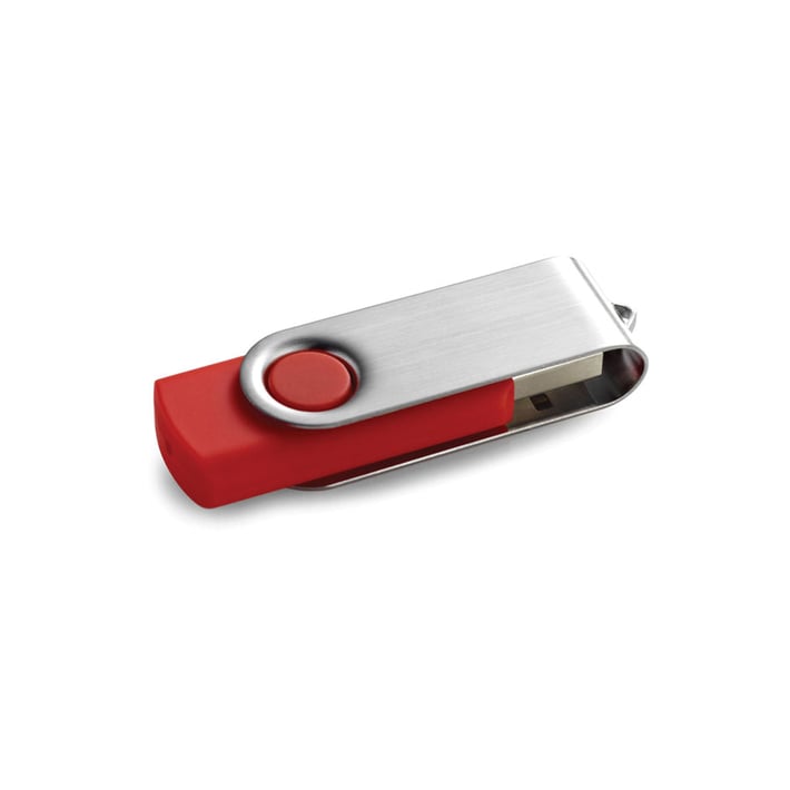 USB флаш памет Swivel, USB 2.0, 16 GB, без лого, червена