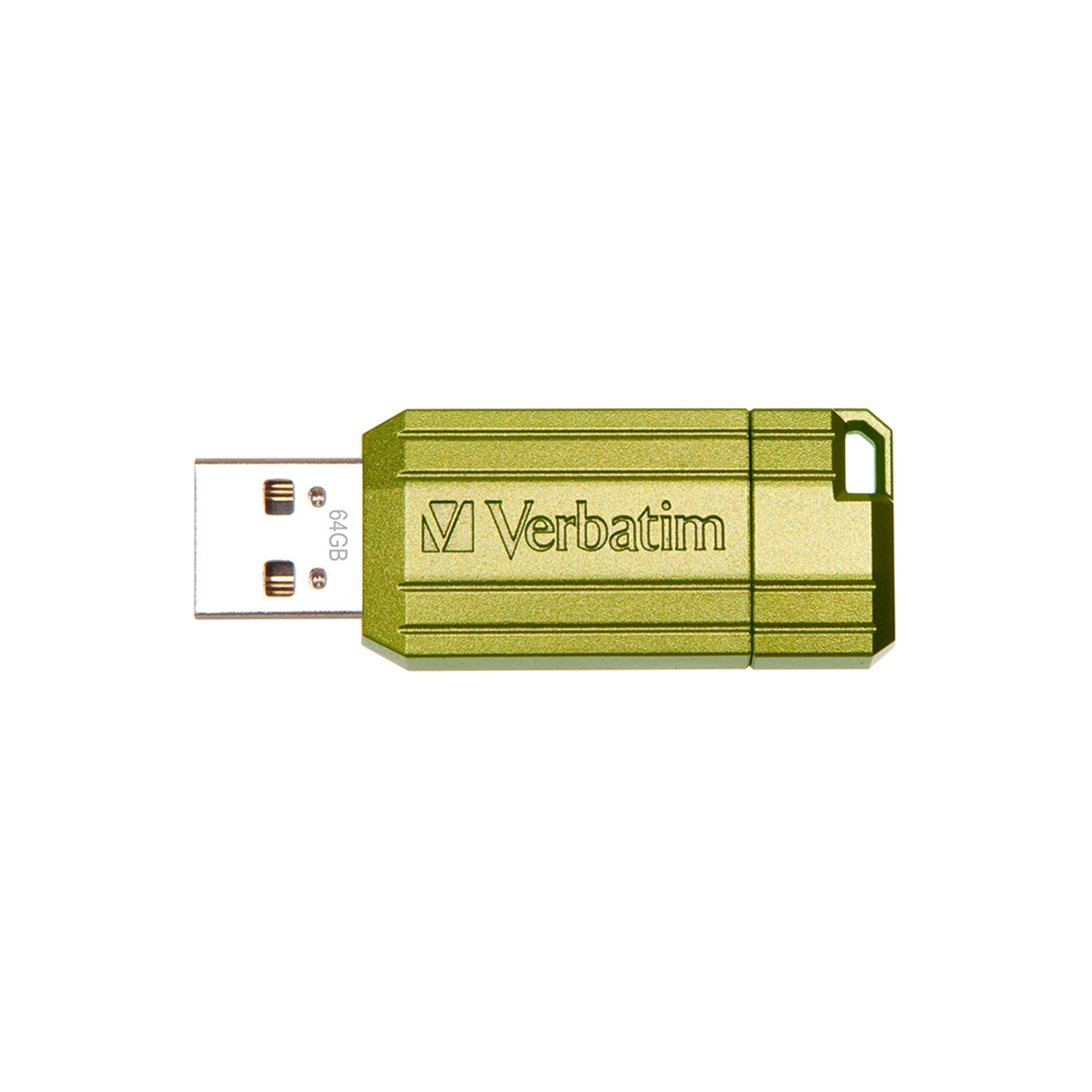 Verbatim USB флаш памет Pinstripe, USB 2.0, 64 GB, зелена