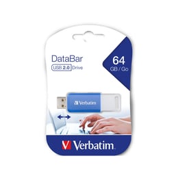 Verbatim USB флаш памет DataBаr, USB 2.0, 64 GB, синя