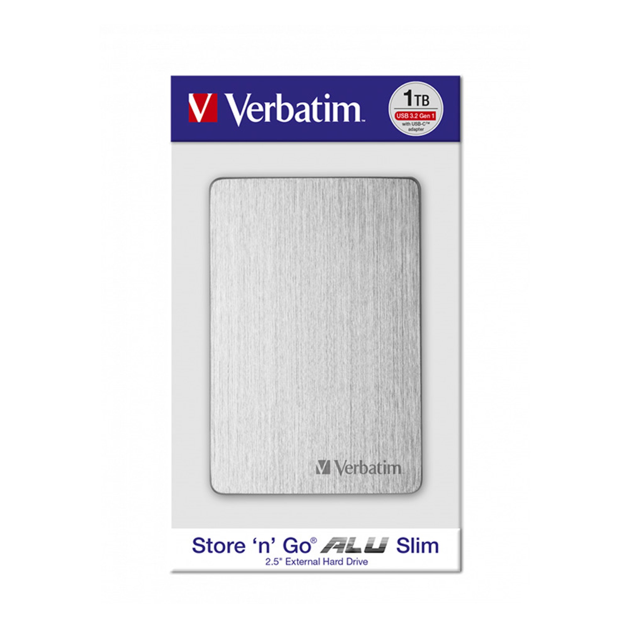 Verbatim Външен HDD твърд диск Store 'n' Go Alu, 1 TB, сребрист