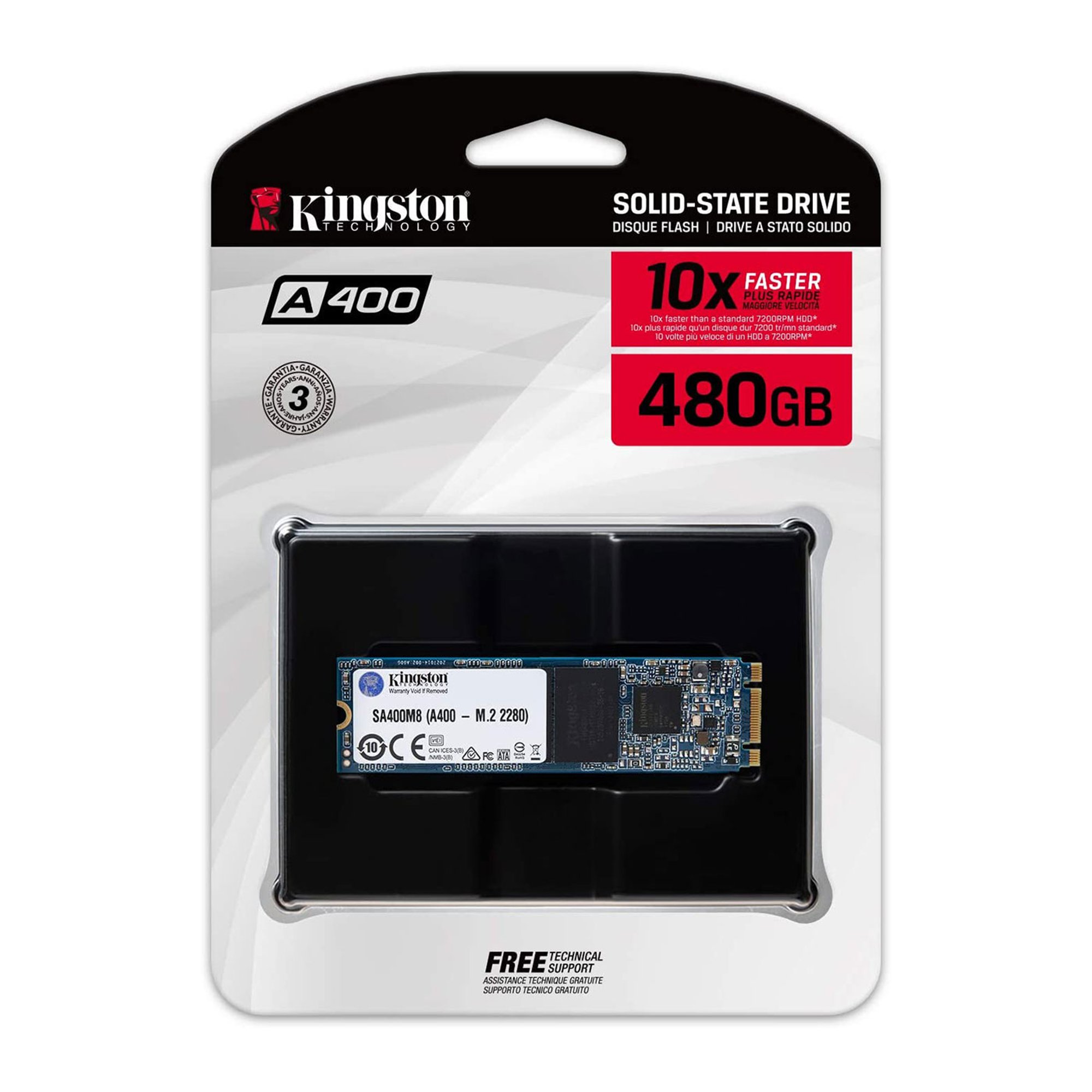 Kingston Твърд диск SA400M8, SSD, вътрешен, 480 GB, M.2, Sata III