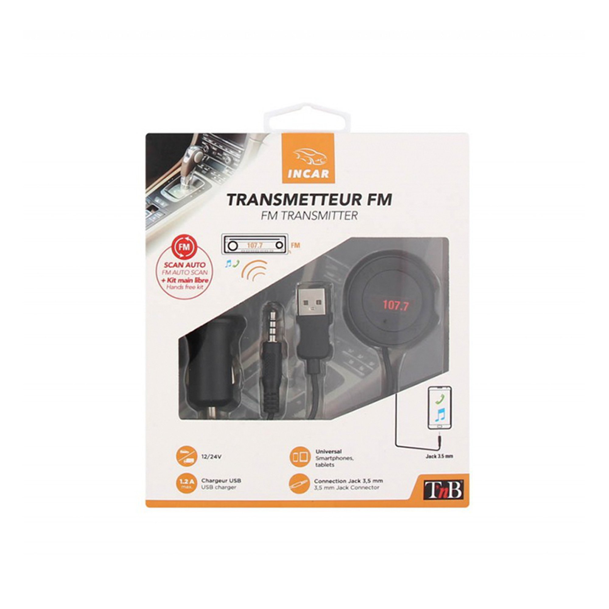 TNB FM Трансмитер, 3.5 mm жак, Hands Free