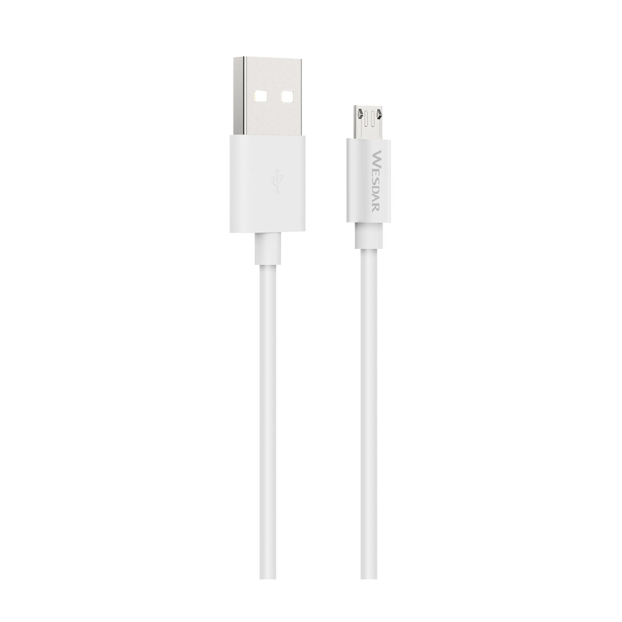 Wesdar Кабел, USB към Micro USB, 1.2 m, бял