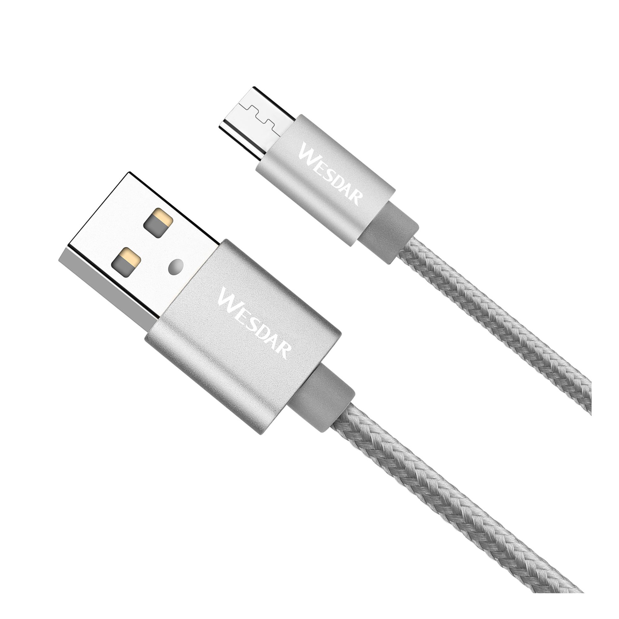 Wesdar Кабел, USB към Micro USB, 1.2 m, сребрист