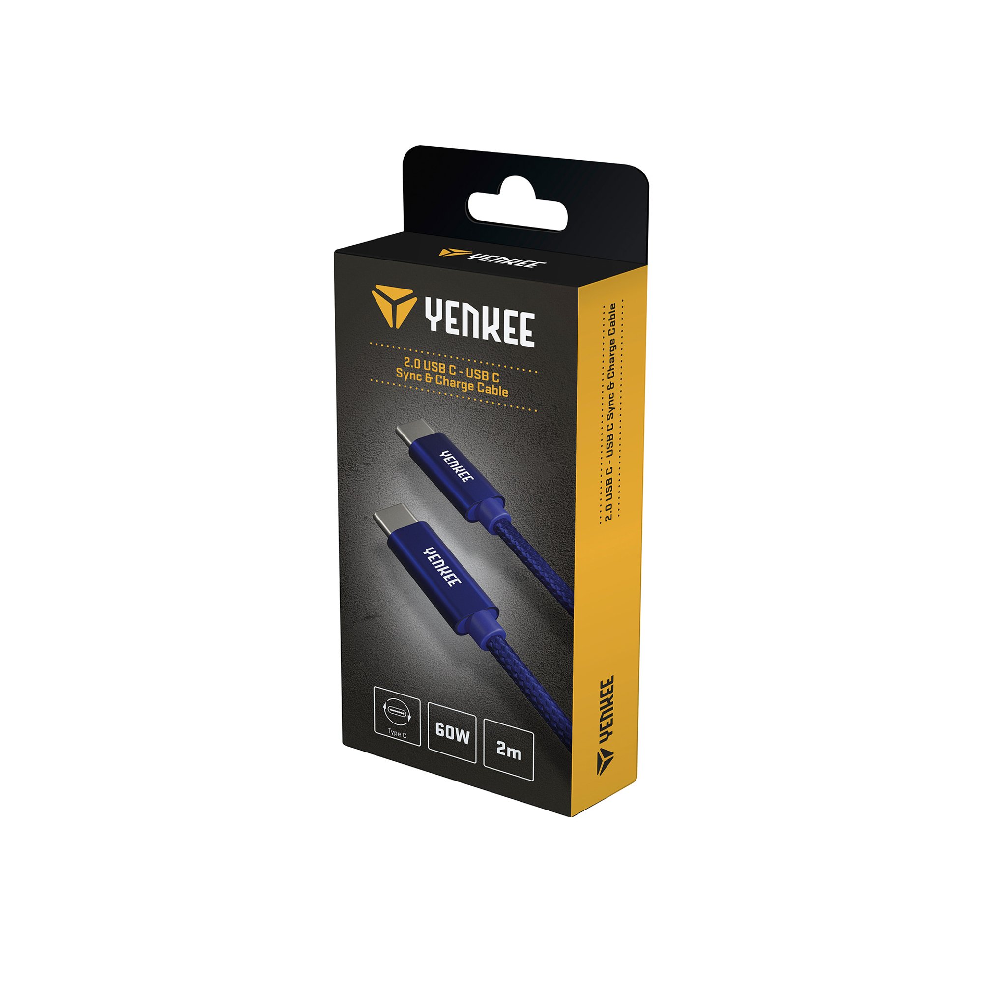 Yenkee Кабел USB Type-C към USB Type-C, 2 m, син