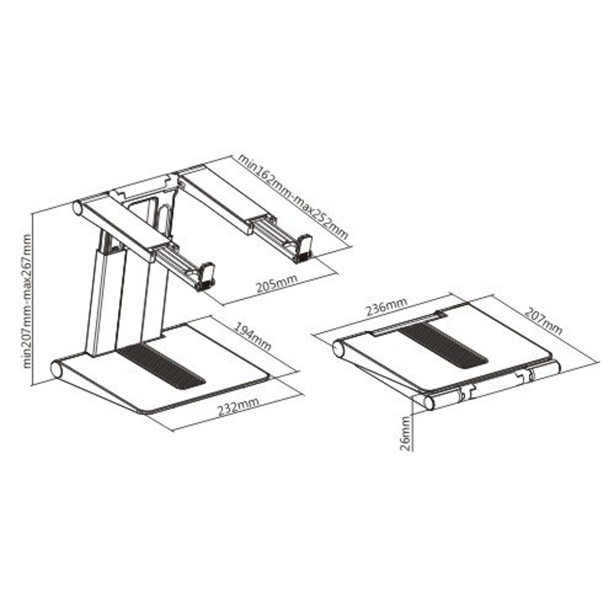 Lumi Стойка за лаптоп PLW-01, 10'' - 15.6'', черна - сива