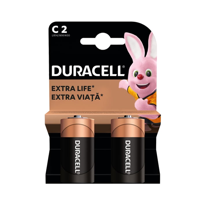 Duracell Алкална батерия, C, LR14, 1.5 V, 2 броя