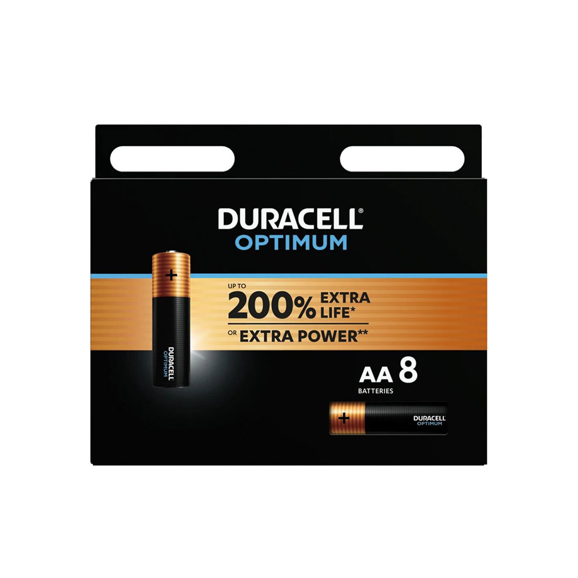 Duracell Алкална батерия Optimum, AA, LR6, 1.5 V, 8 броя