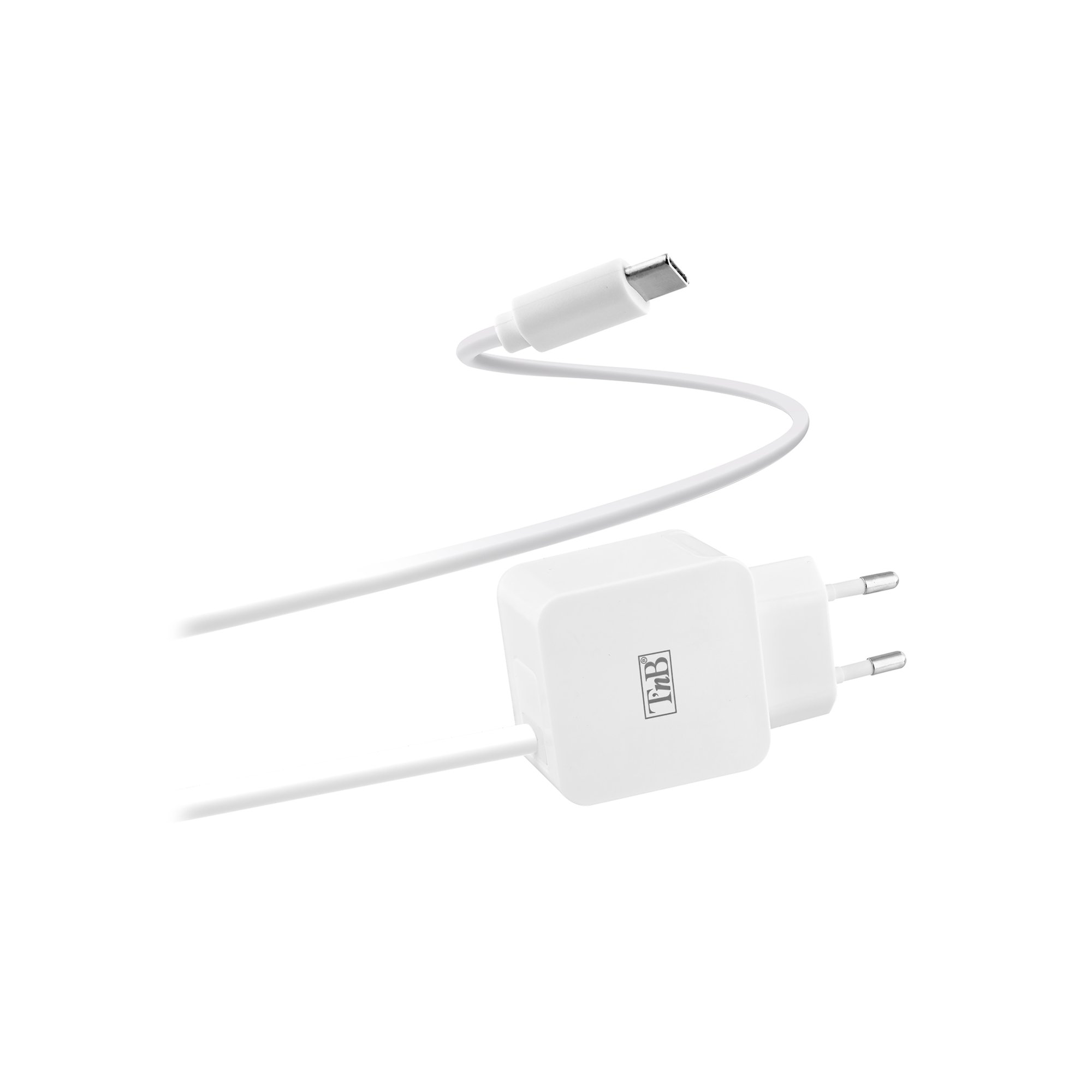 TNB Зарядно устройство, с кабел, USB-C, 2.4A, 1 m, бяло