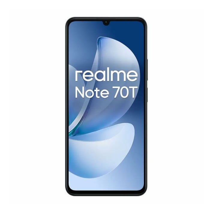 Смартфон Realme Note 70T, Dual SIM, 128 GB, 4 GB RAM, 13 MP камера, 6000 mAh, 6.74'', черен