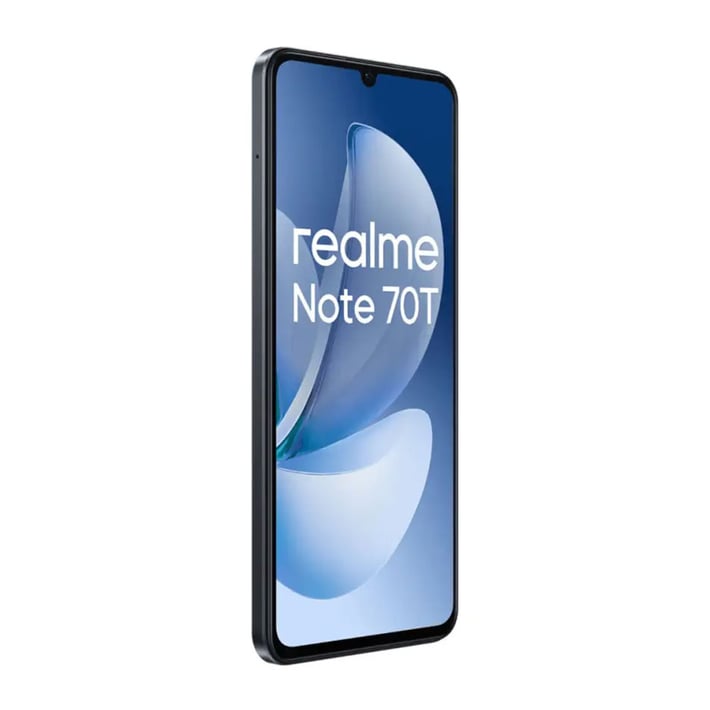 Смартфон Realme Note 70T, Dual SIM, 128 GB, 4 GB RAM, 13 MP камера, 6000 mAh, 6.74'', черен