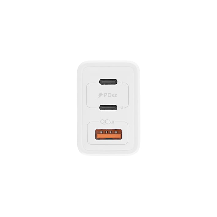 TNB Зарядно за телефон, 2 х USB Type-C, 1 х USB Type-A, 65 W, бяло