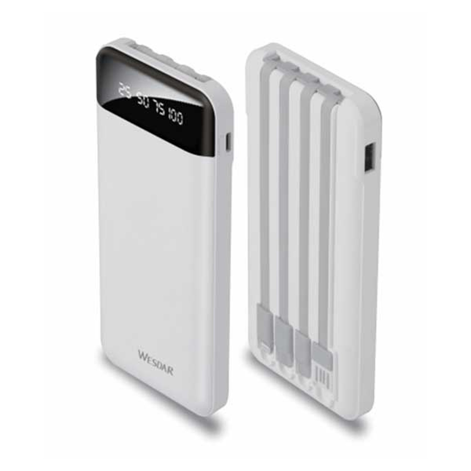 Wesdar Външна батерия S518, 10000 mAh, бяла