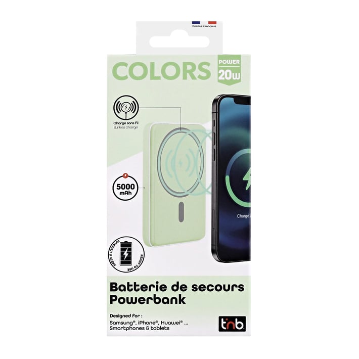 TNB Външна батерия Magsafe, 20 W, 5000 mAh, зелена